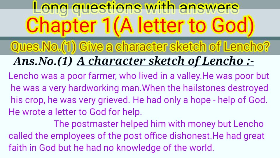 what is the character sketch of lencho​ - Brainly.in-donghotantheky.vn