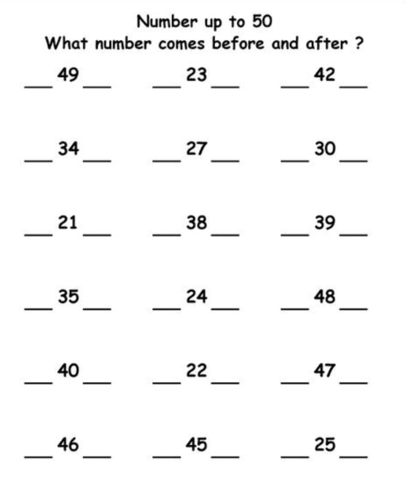 What Comes After & Before - Maths - Assignment - Teachmint