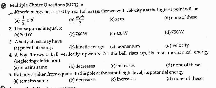 Chapter 5 - Physics - Assignment - Teachmint