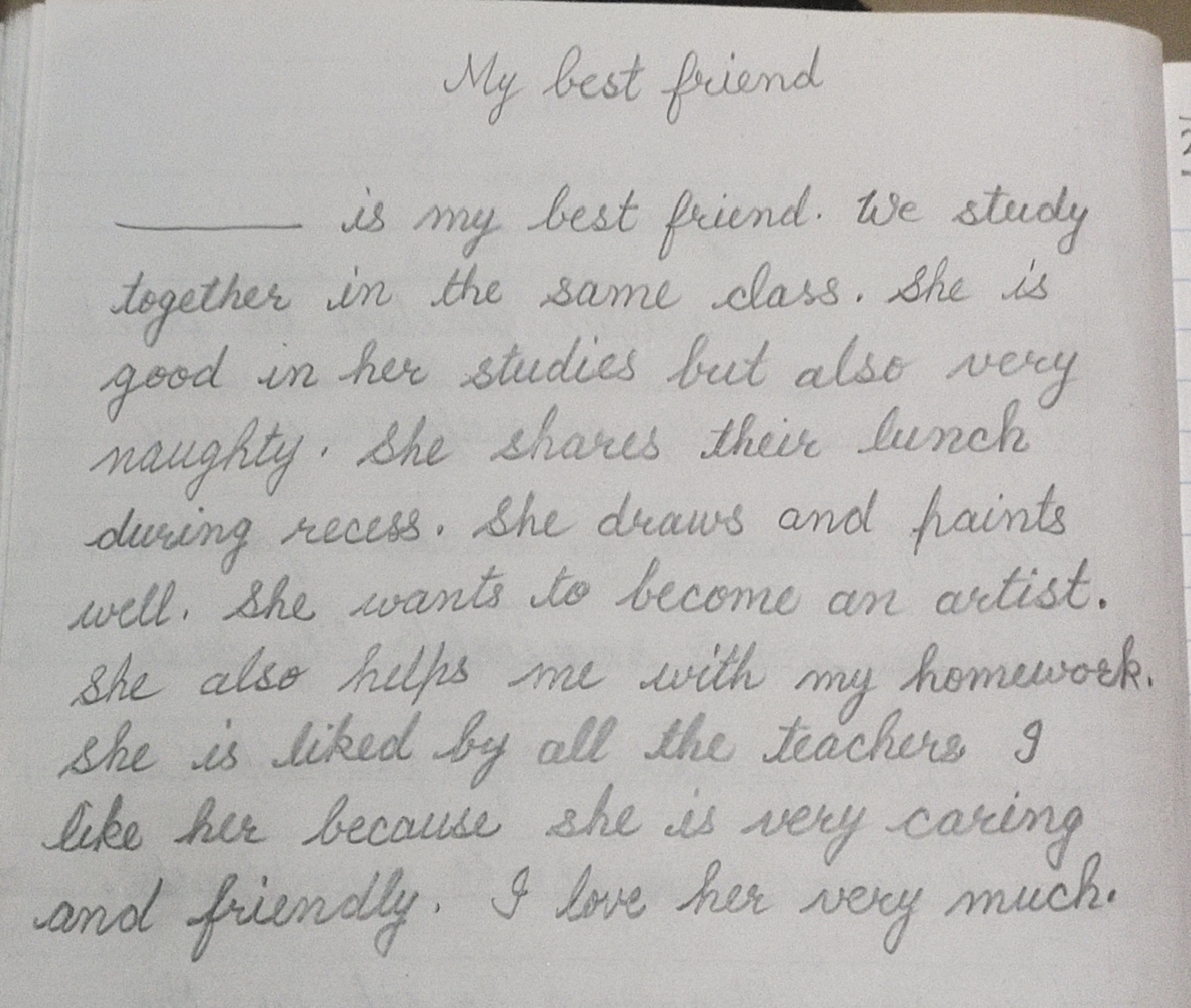 My Best Friend Paragraph 150 Words In English