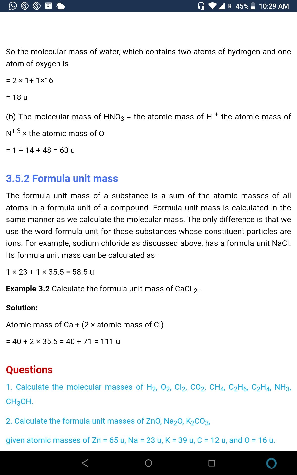 case study based questions on atoms and molecules