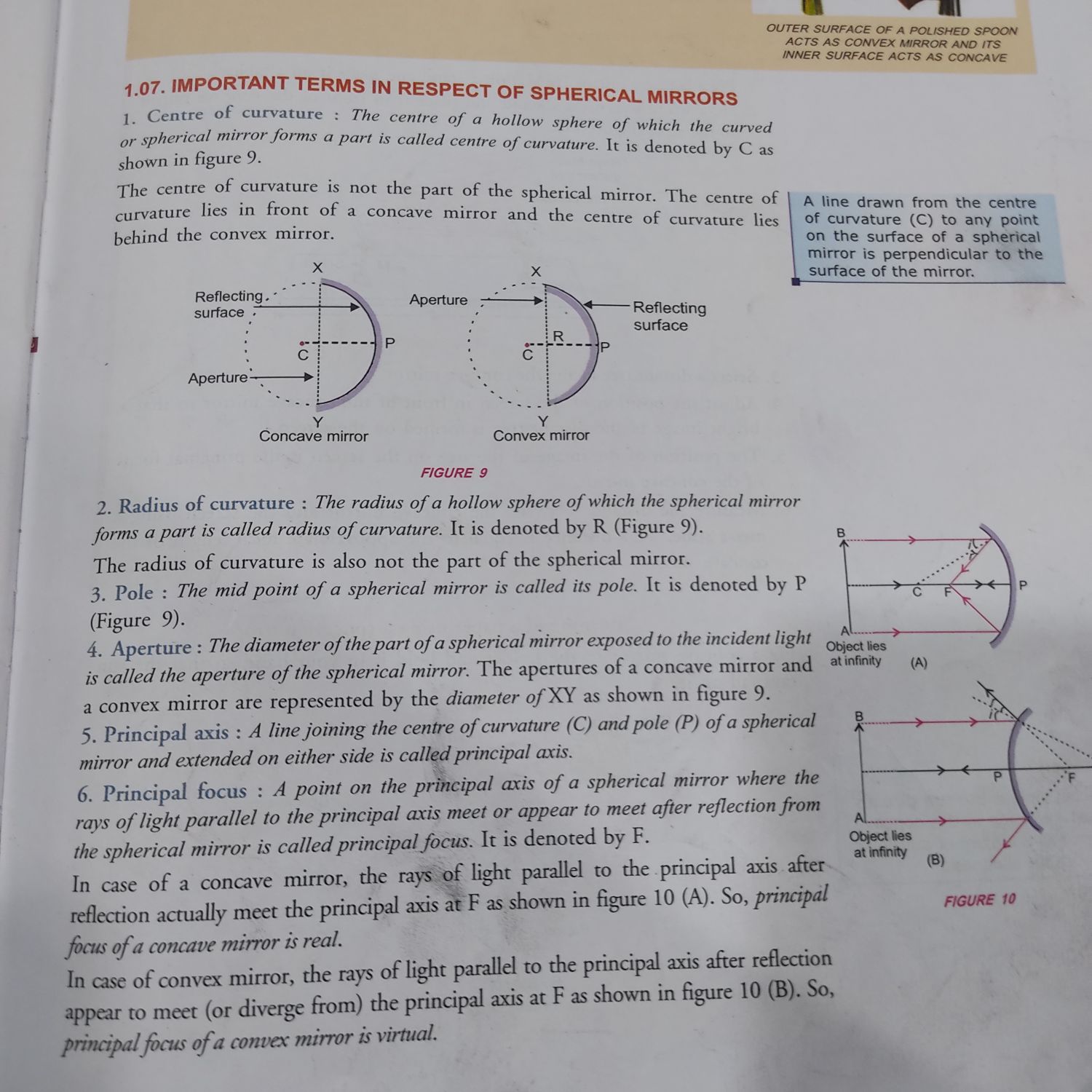 important-terms-in-spherical-mirrors-science-notes-teachmint