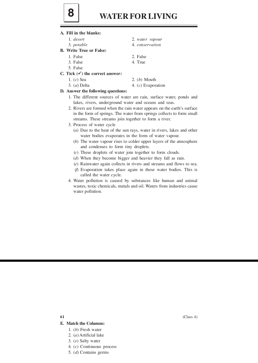 EVS WORK BOOK SOLUTIONS - EVS - Notes - Teachmint