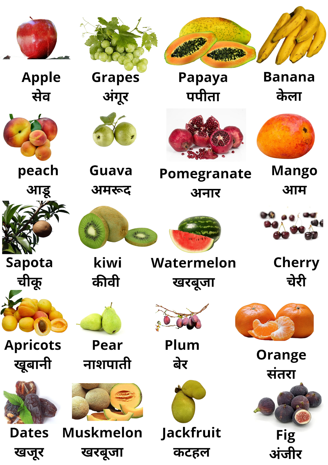 Fruits Name - All Subjects - Notes - Teachmint