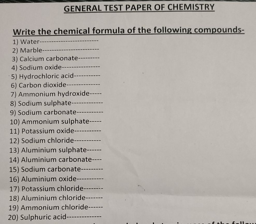 how to write chemistry assignment