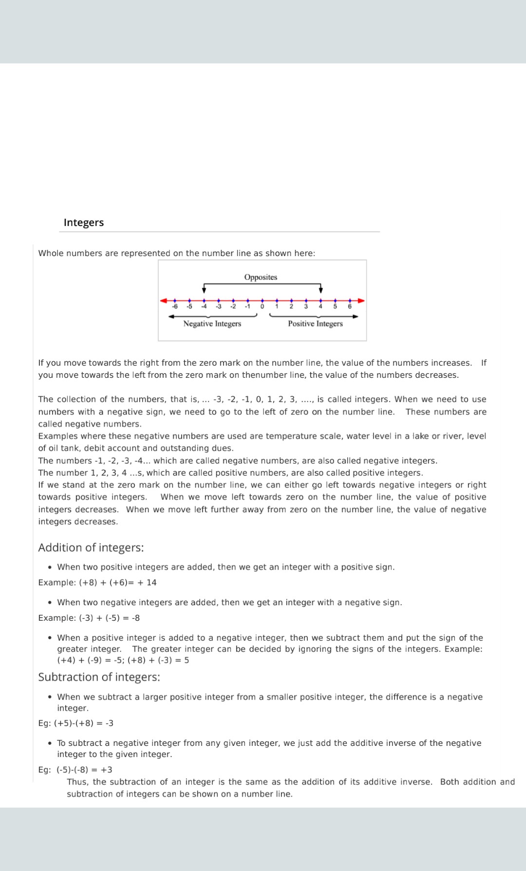 Adding Positive and Negative Integers - Assignment Point