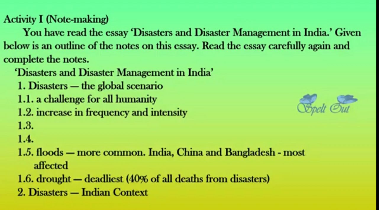 disaster essay in english