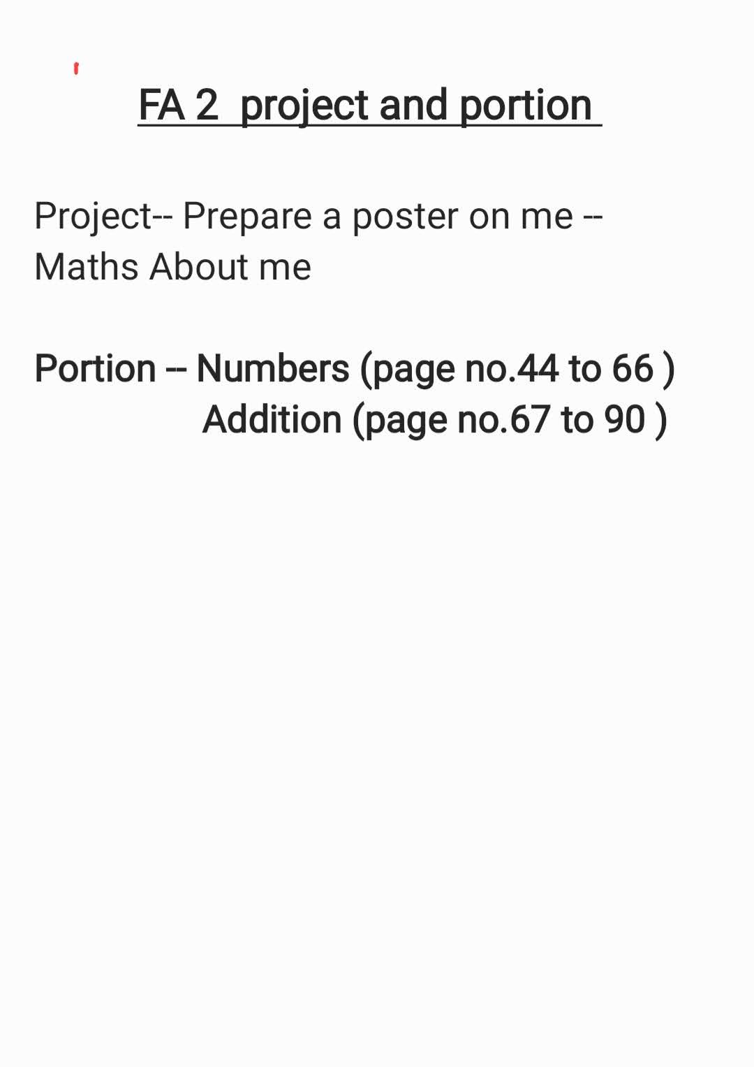 FA 2 Project and Portion - Maths - Free PDF Download 2026