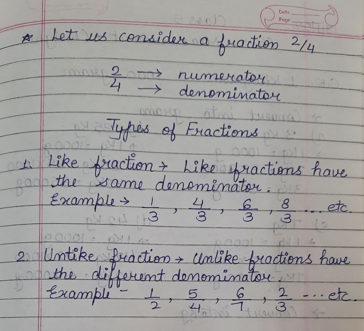 fraction assignment pdf