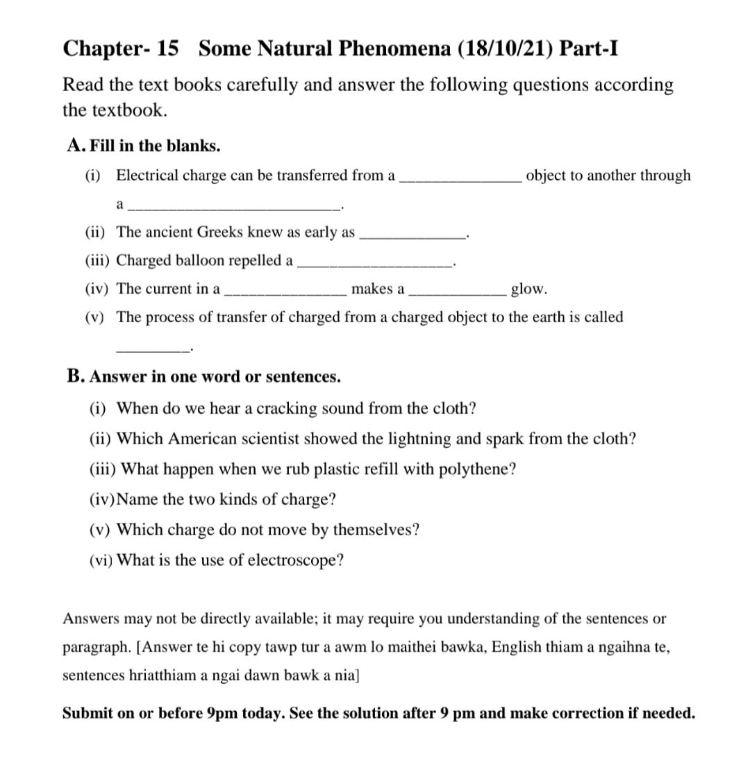 class 9 science chapter 15 assignment