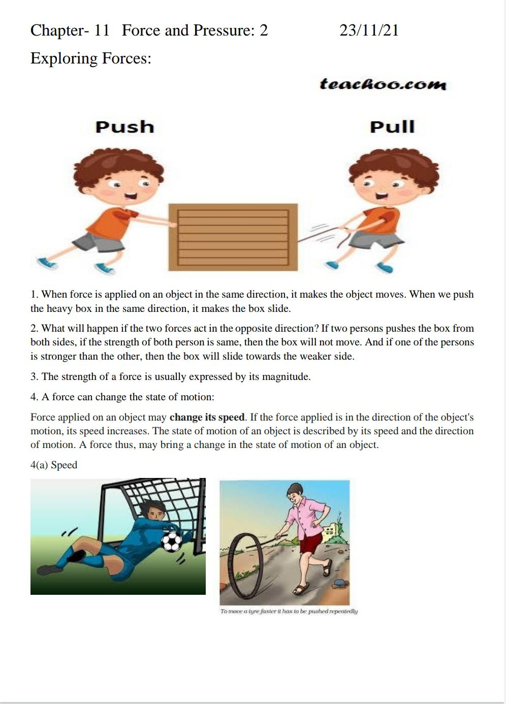 case study questions on force and pressure class 8