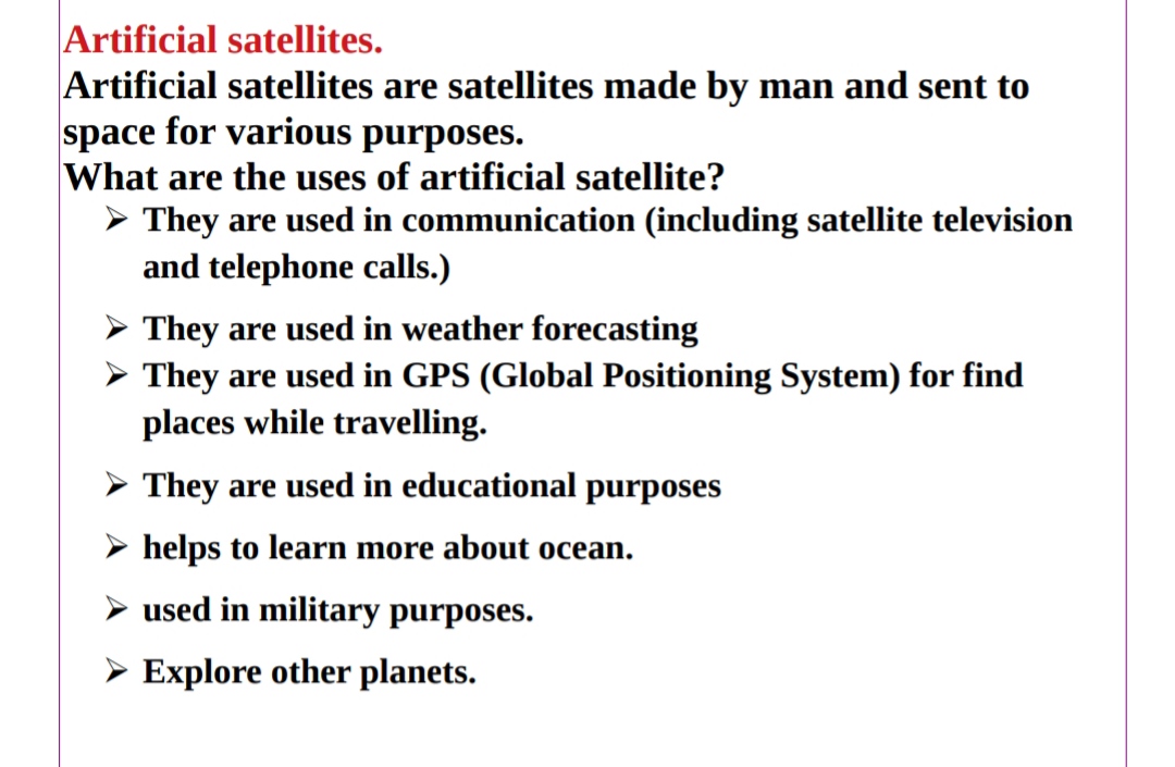 uses of artificial satellites