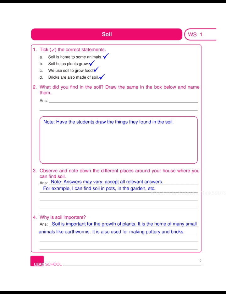 EVS WORK BOOK SOLUTIONS - EVS - Notes - Teachmint