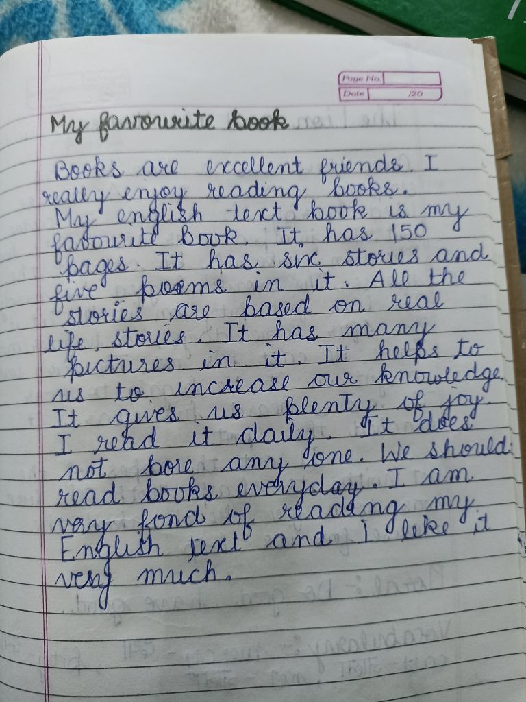 my favourite book essay class 1