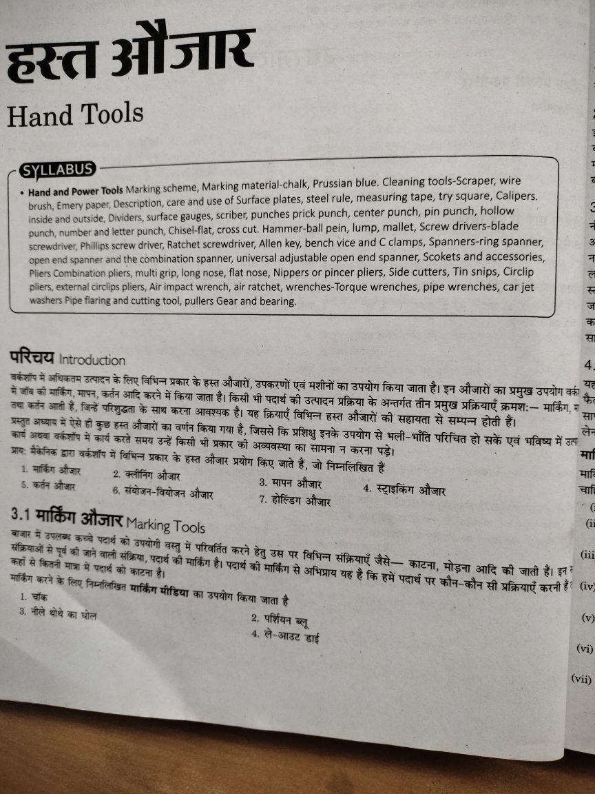 Hands Tools Trade Theory Notes Teachmint