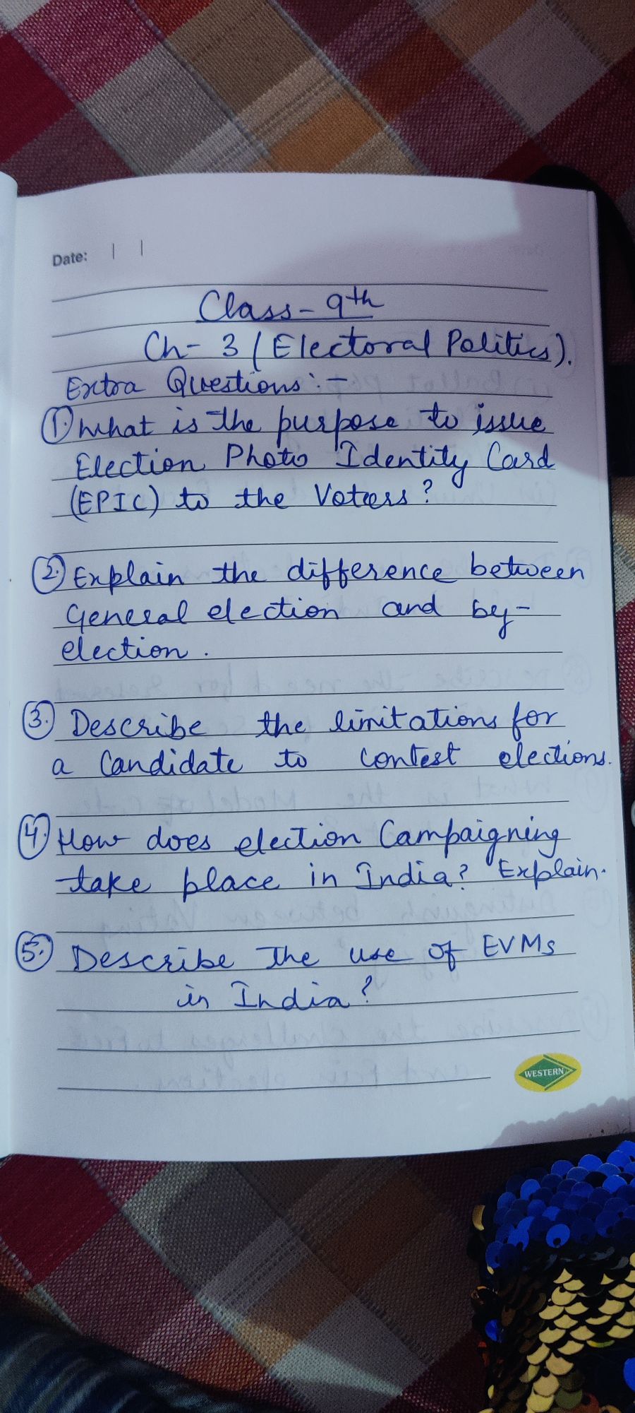 Ch Electoral politics   Social Science   Assignment   Teachmint