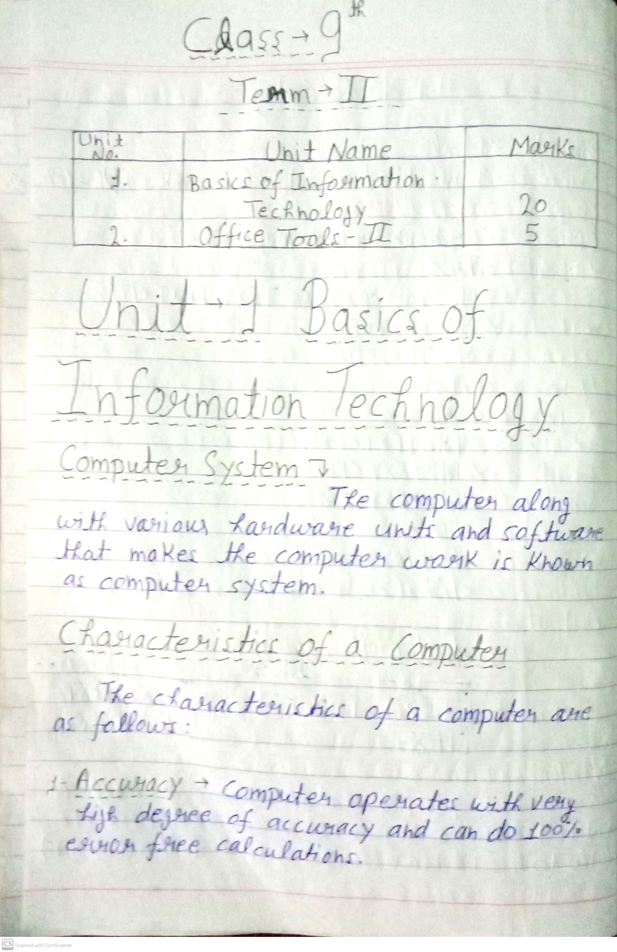 Characteristics of Computer System