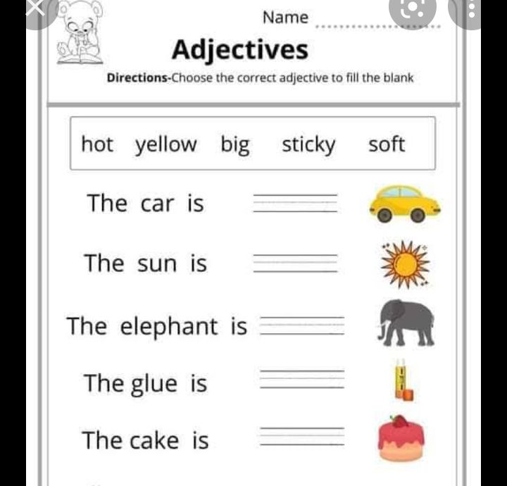 Underline The Describing Words For Class 1 Worksheets