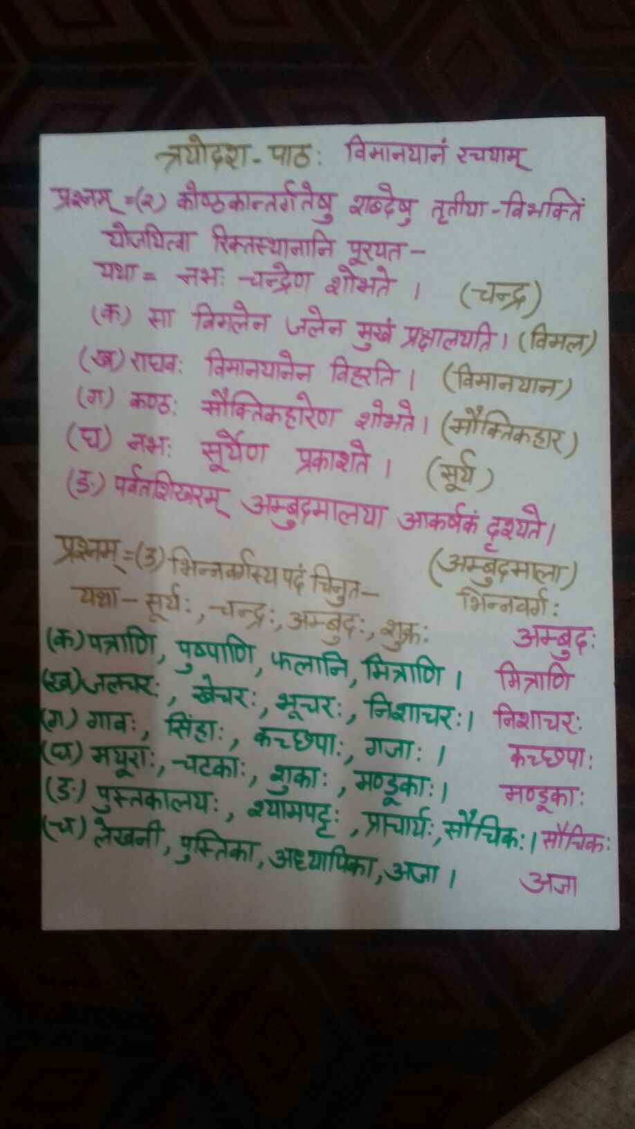 assignment in sanskrit name