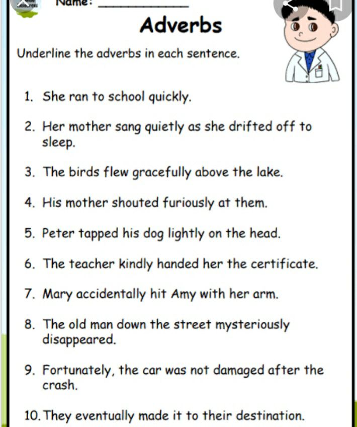 Adverbs - Phonics - Subjective Test - Teachmint