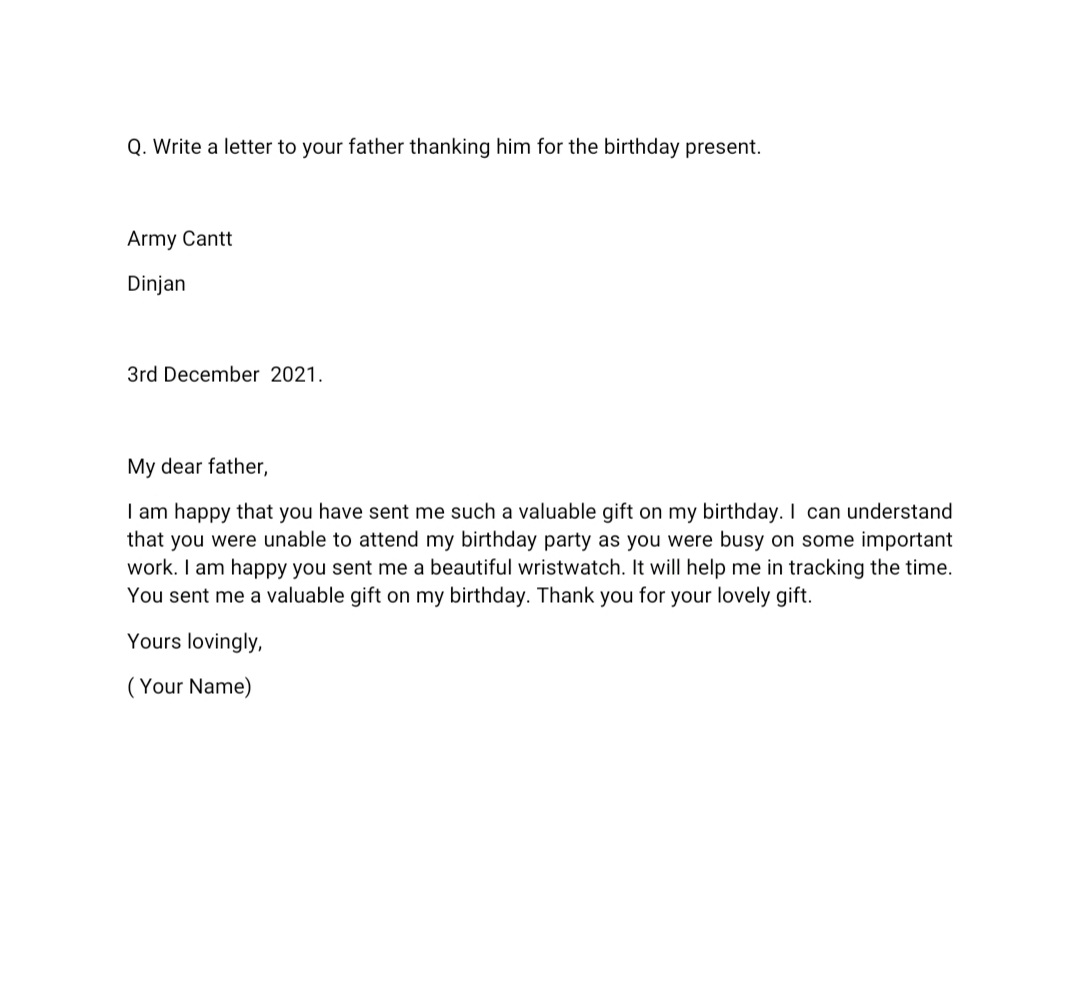 Write a Letter to Your Uncle Thanking Him for Birthday Gift - Letters in  English