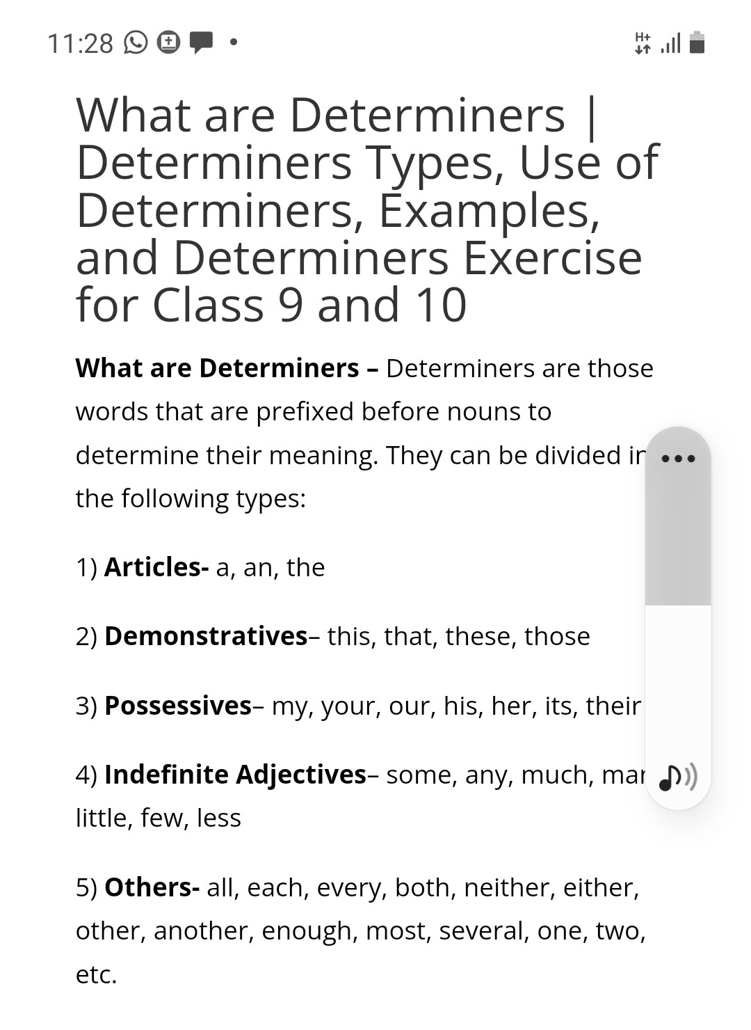 Determiners - English - Notes - Teachmint