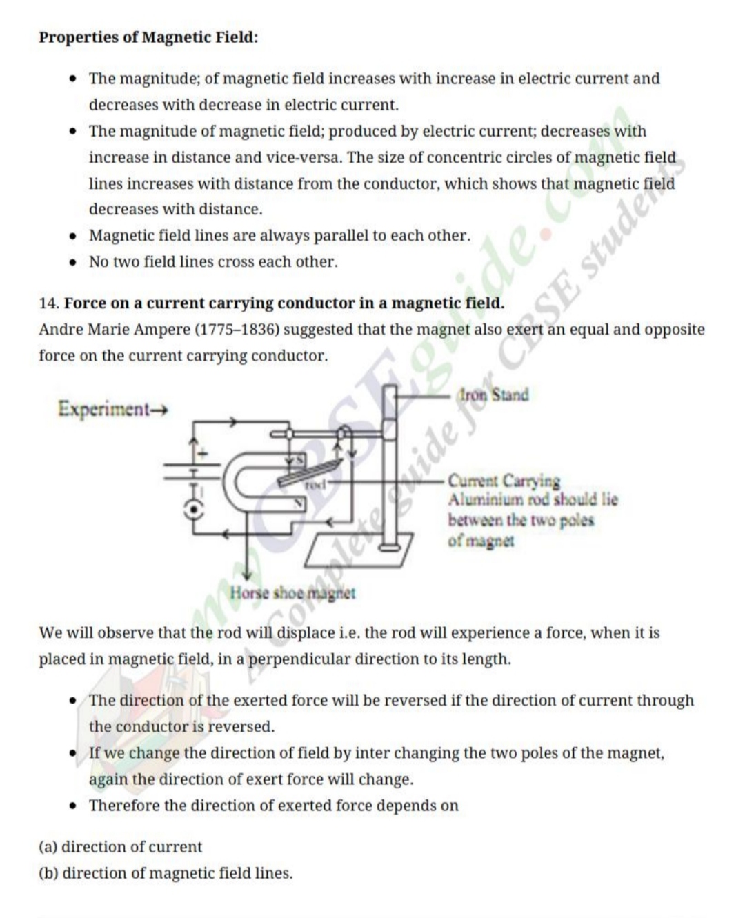 Unit 13 Magnetic Effects Of Electric Current - Science - Notes - Teachmint