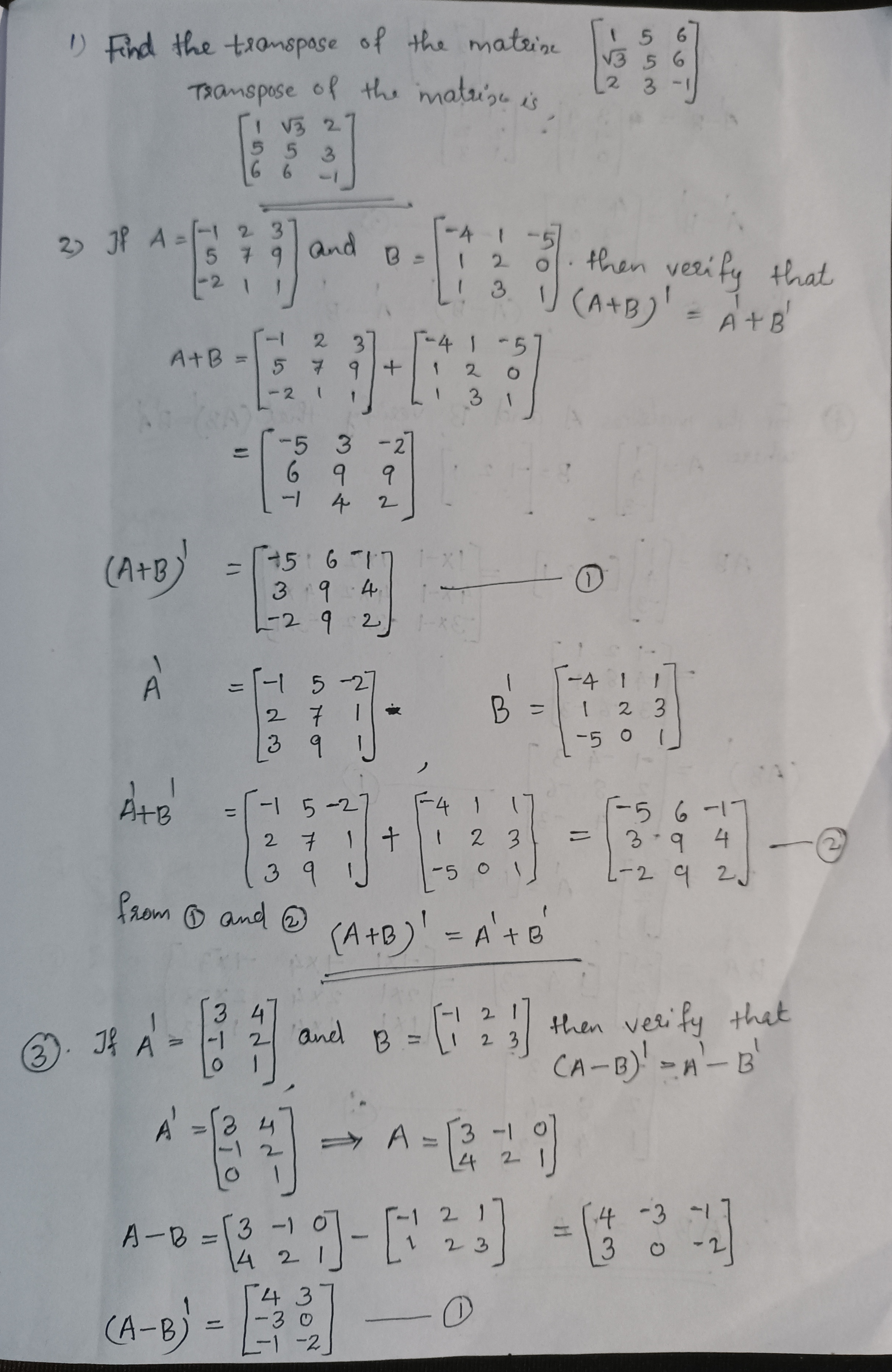 Matrices - Maths - Free PDF Download 2026