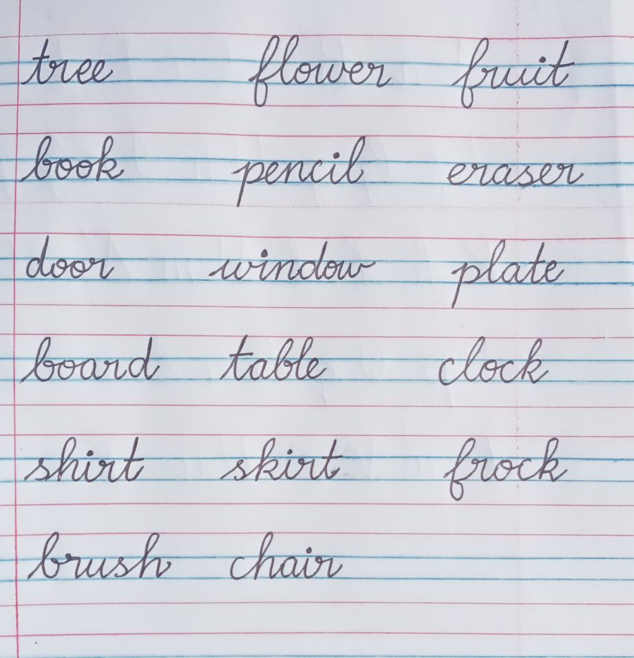 assignment cursive writing