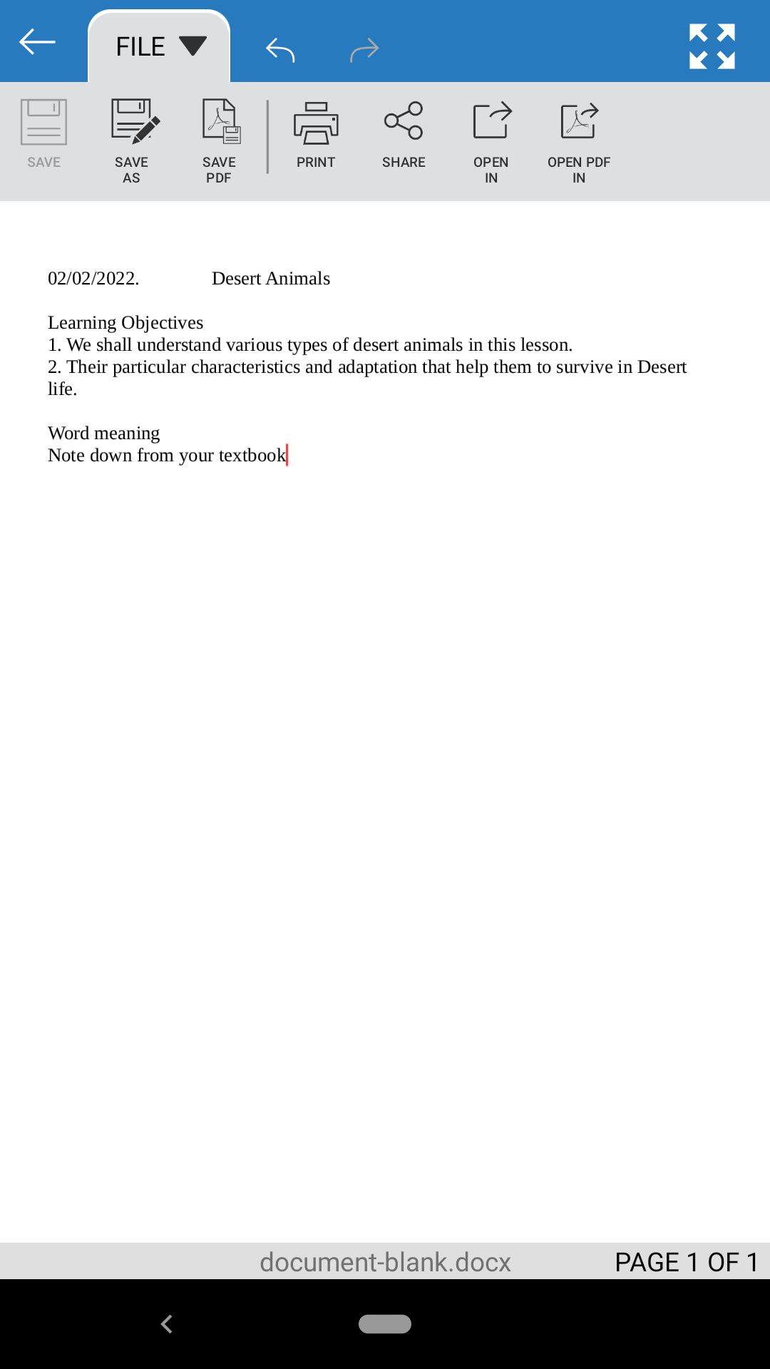 Desert Animals-1 - English - Notes - Teachmint Desert Animals-1 - English - Notes - Teachmint