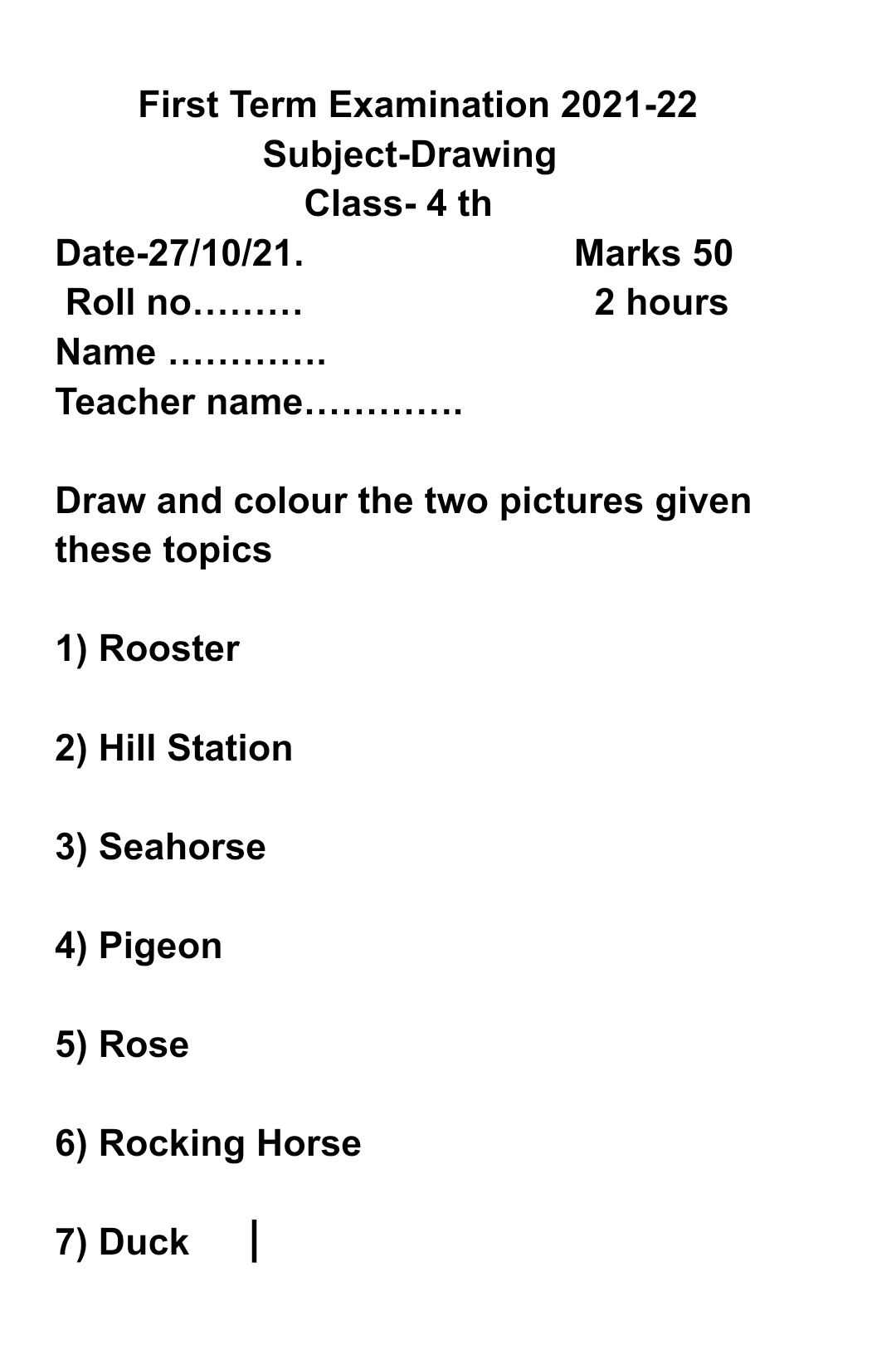 Neha's Education Academy - Online Drawing Competition TOPIC : 