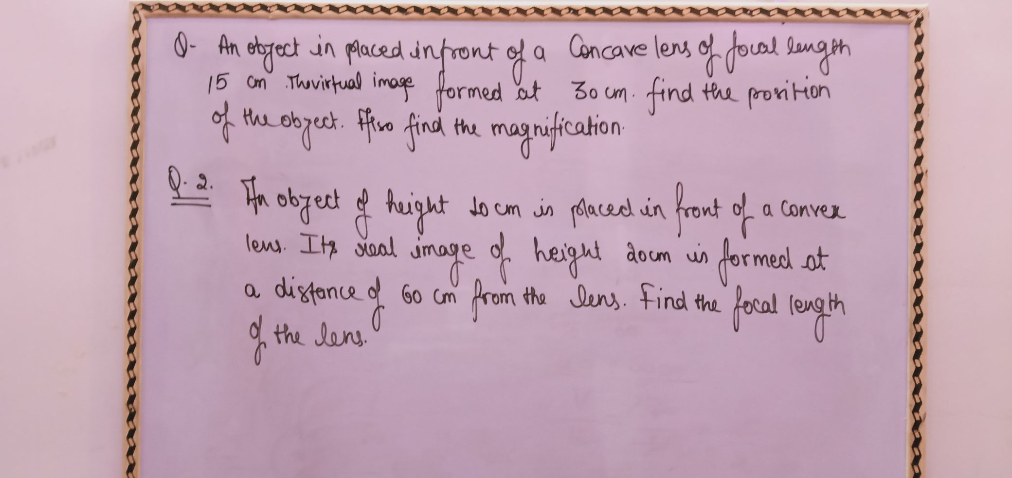 Lens Equation Homework Physics Assignment Teachmint