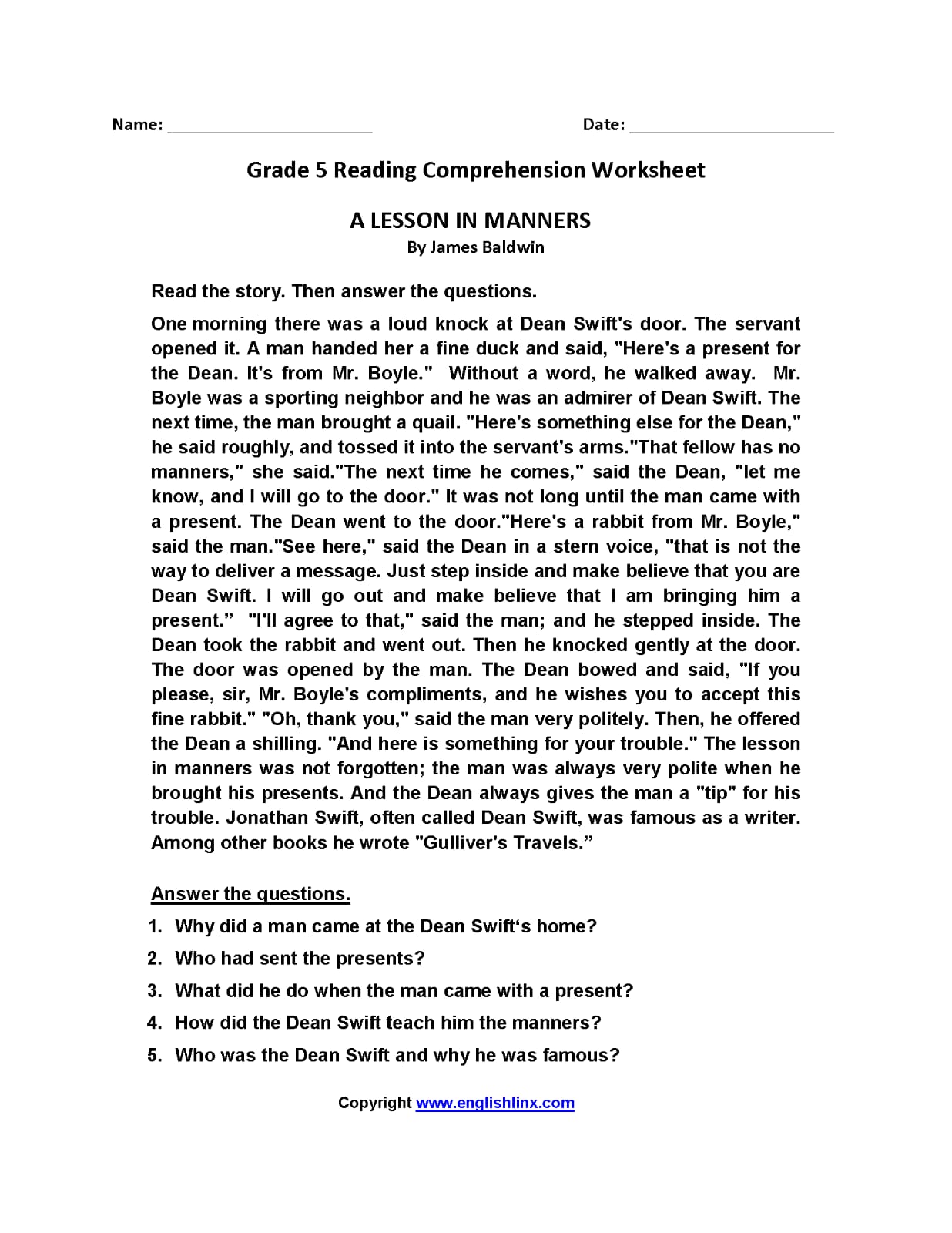 Unseen Passage For Class 3 Google Search Writing Comprehension Short 