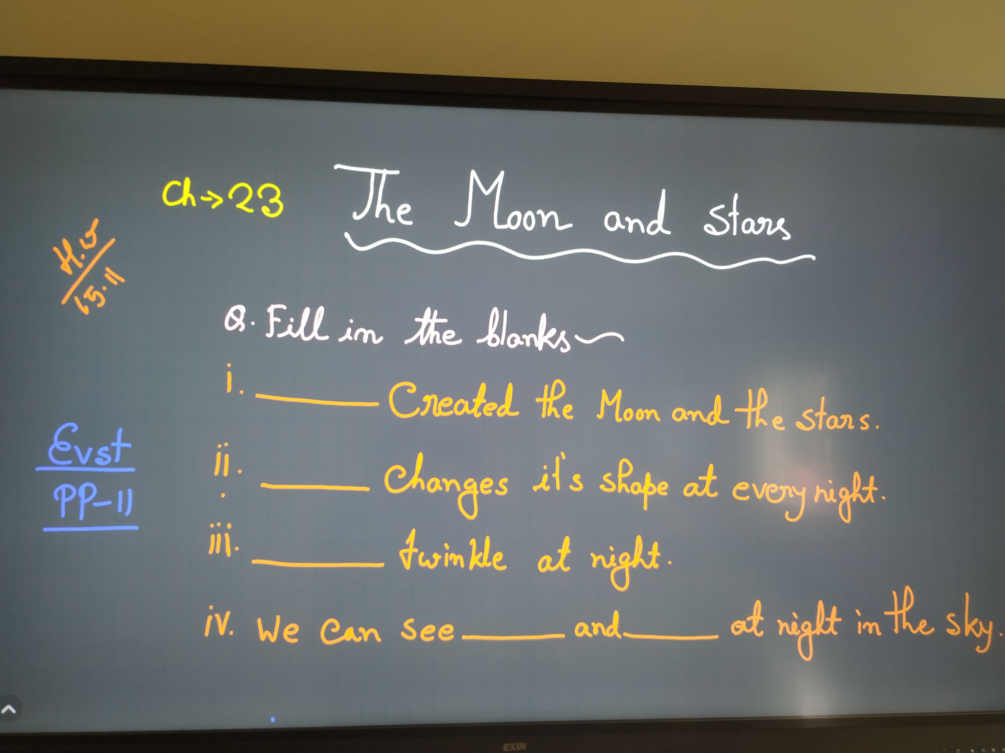 The Moon And The Stars - EVST - Assignment - Teachmint