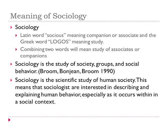 Meaning Of Sociology Sociology Notes Teachmint