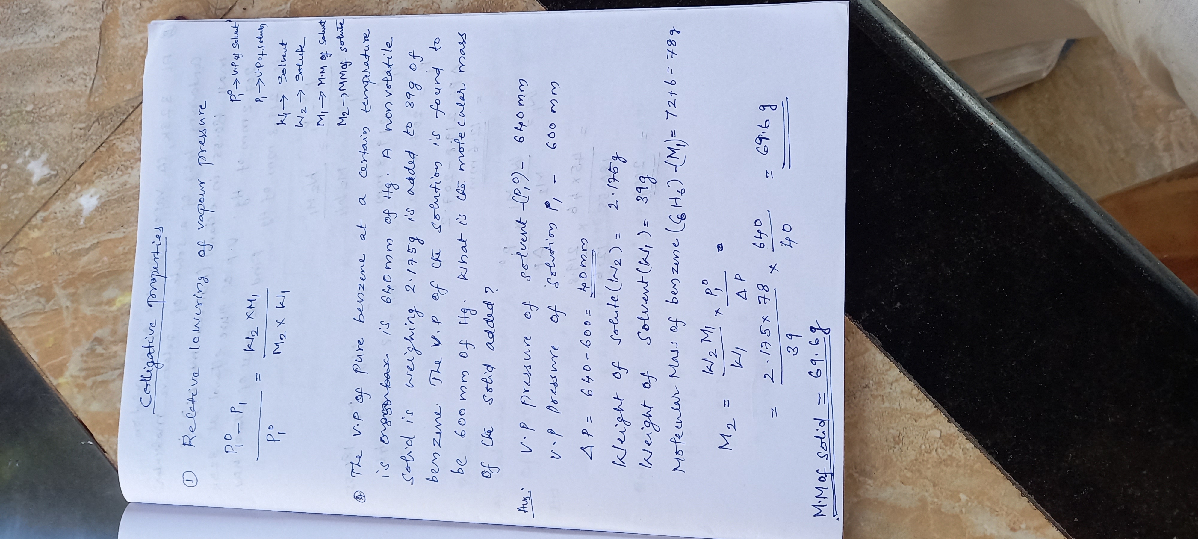 relative-lowering-of-vapour-pressure-chemistry-notes-teachmint