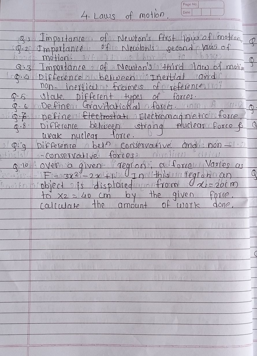 Chapter 4and 5 - Physics - Assignment - Teachmint