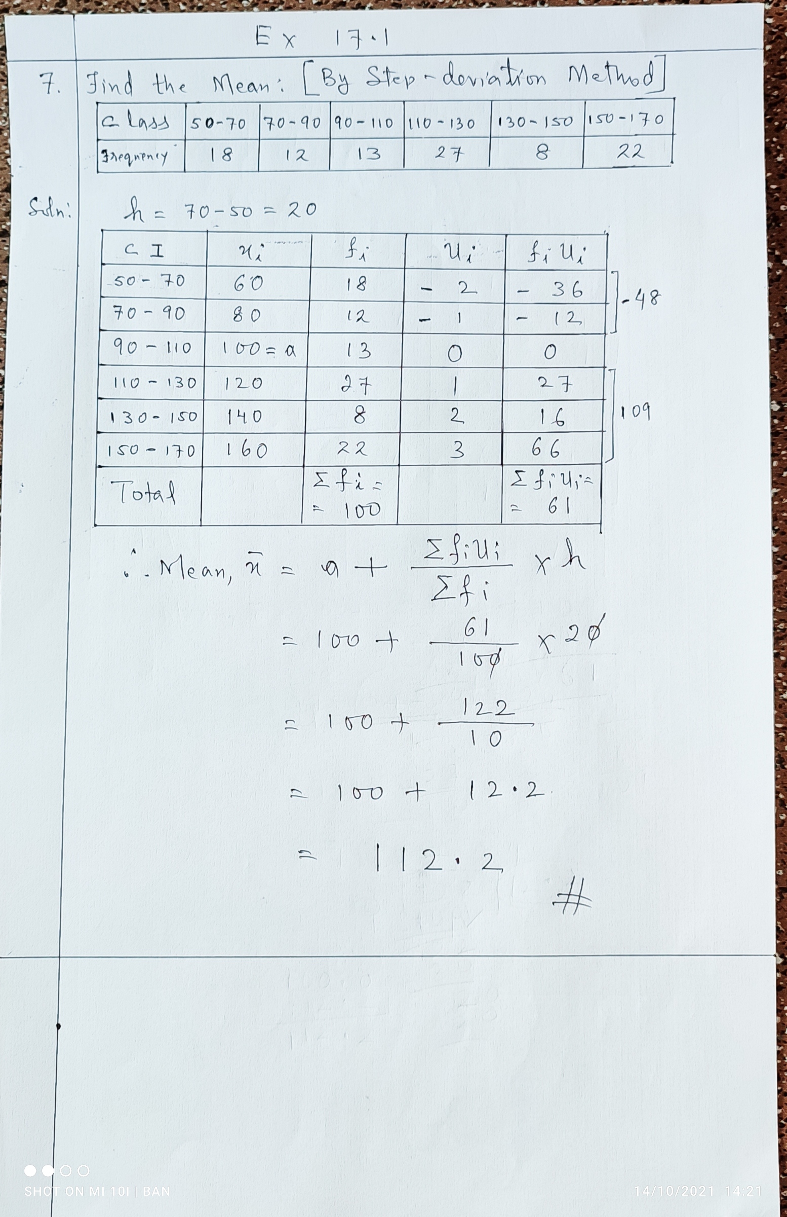 Formula Of Mean Using Step Deviation Method Design Talk