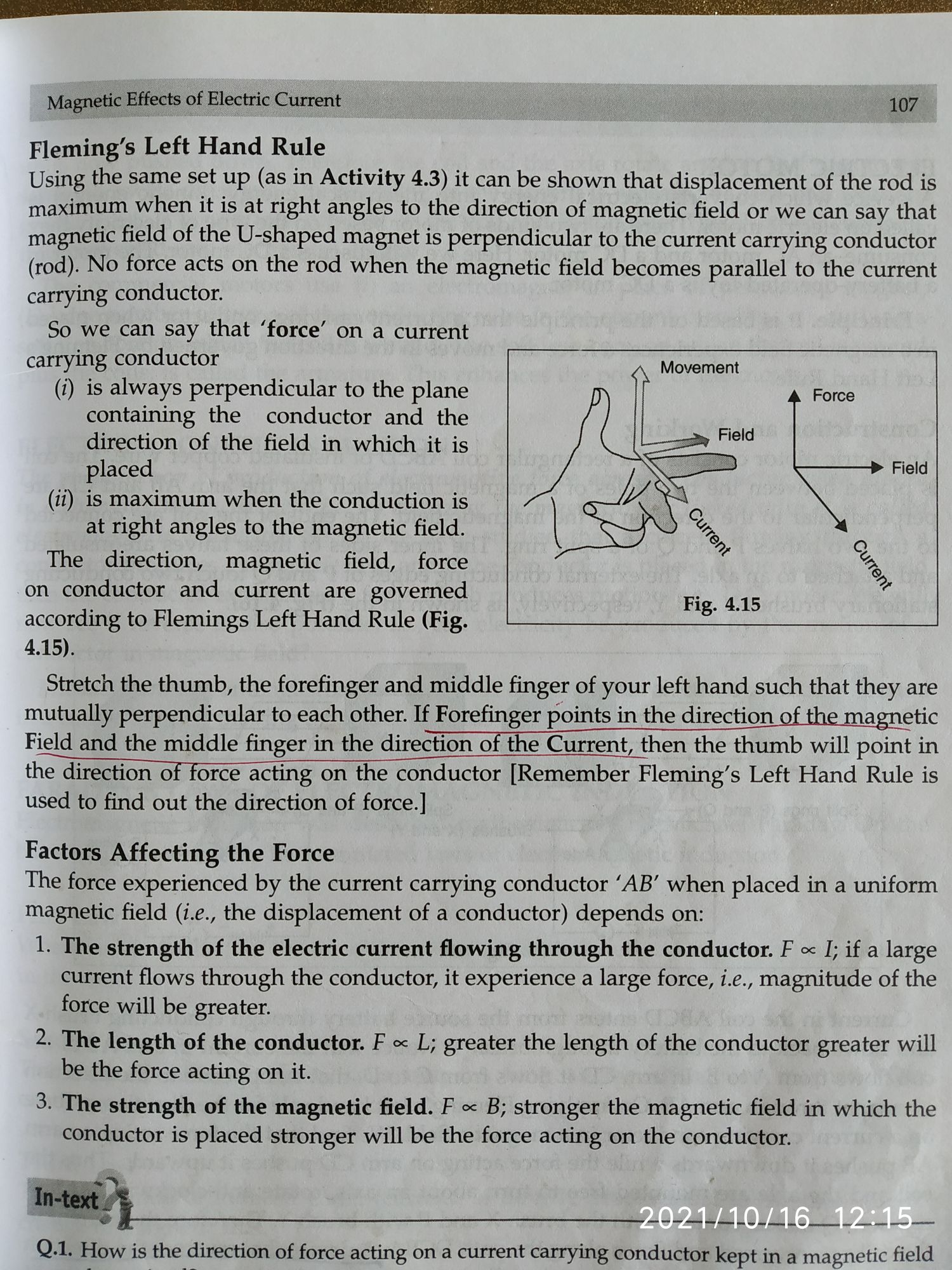 Flemings Left Hand Rule Physics Notes Teachmint