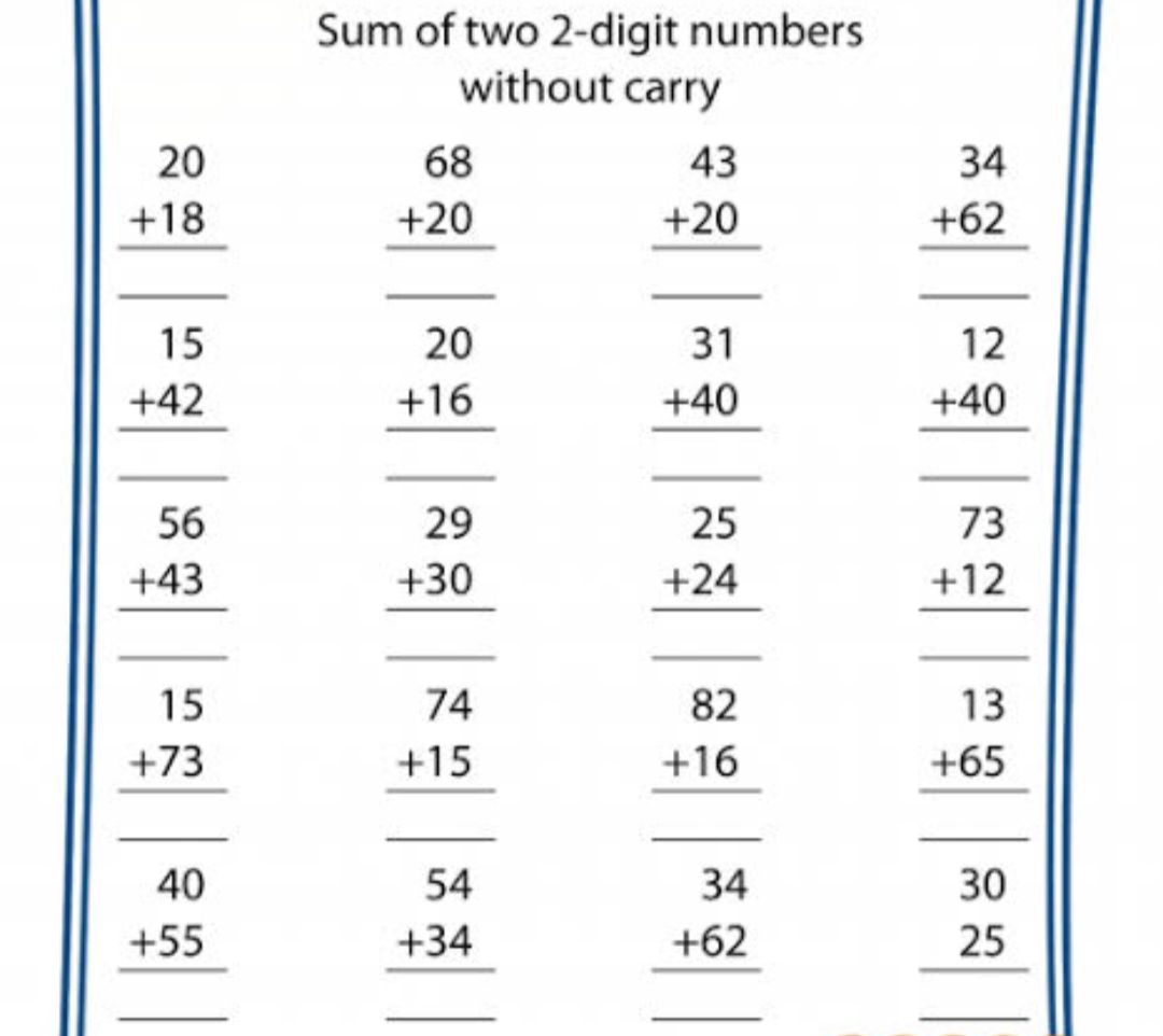 Two Digit Addition Without Carry Maths Assignment Teachmint 2212