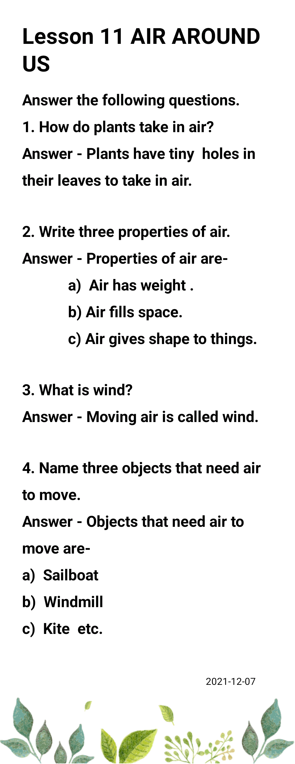 EVS Work - All Subjects - Notes - Teachmint