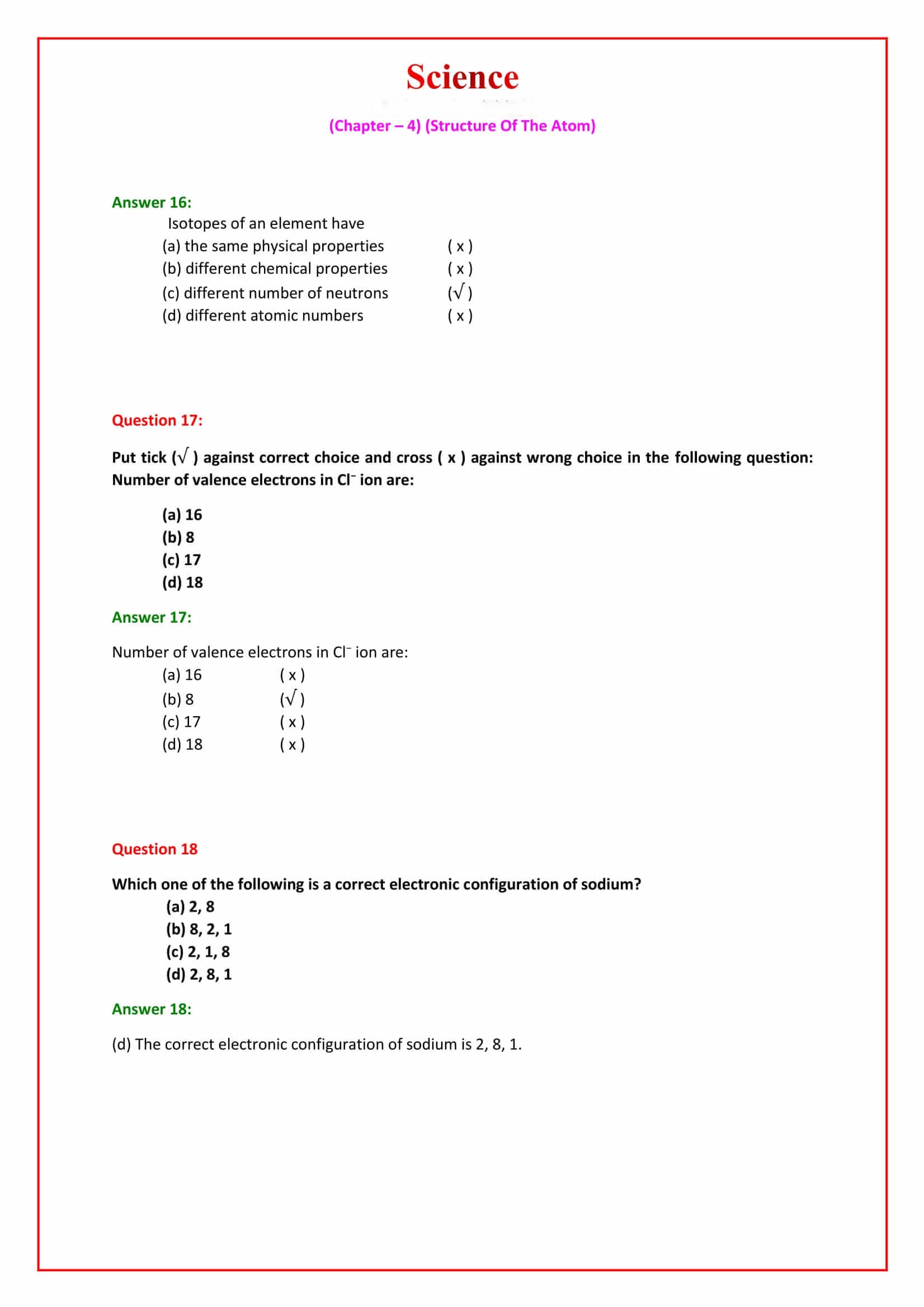 Structure Of The Atom Chemistry Notes Teachmint