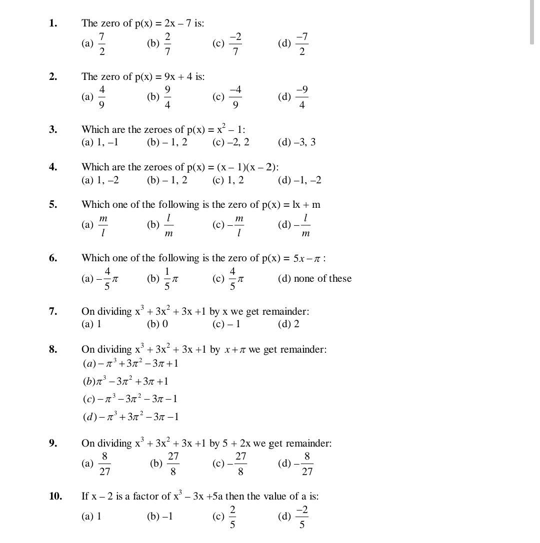 Polynomial - Maths - Notes - Teachmint