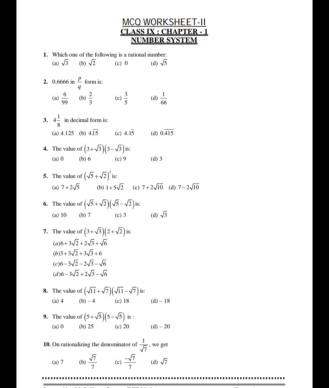 9th Class Maths Notes and Solutions pdf Download 