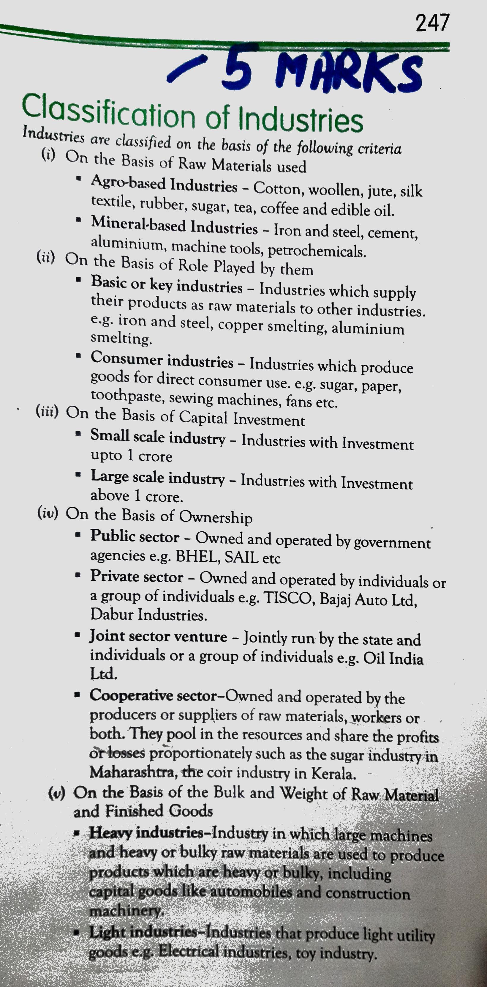 Industries Classification Social Science Notes Teachmint