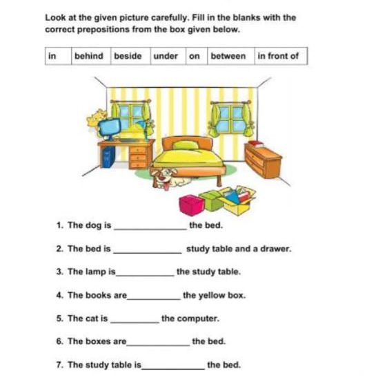 assignment of preposition for class 8