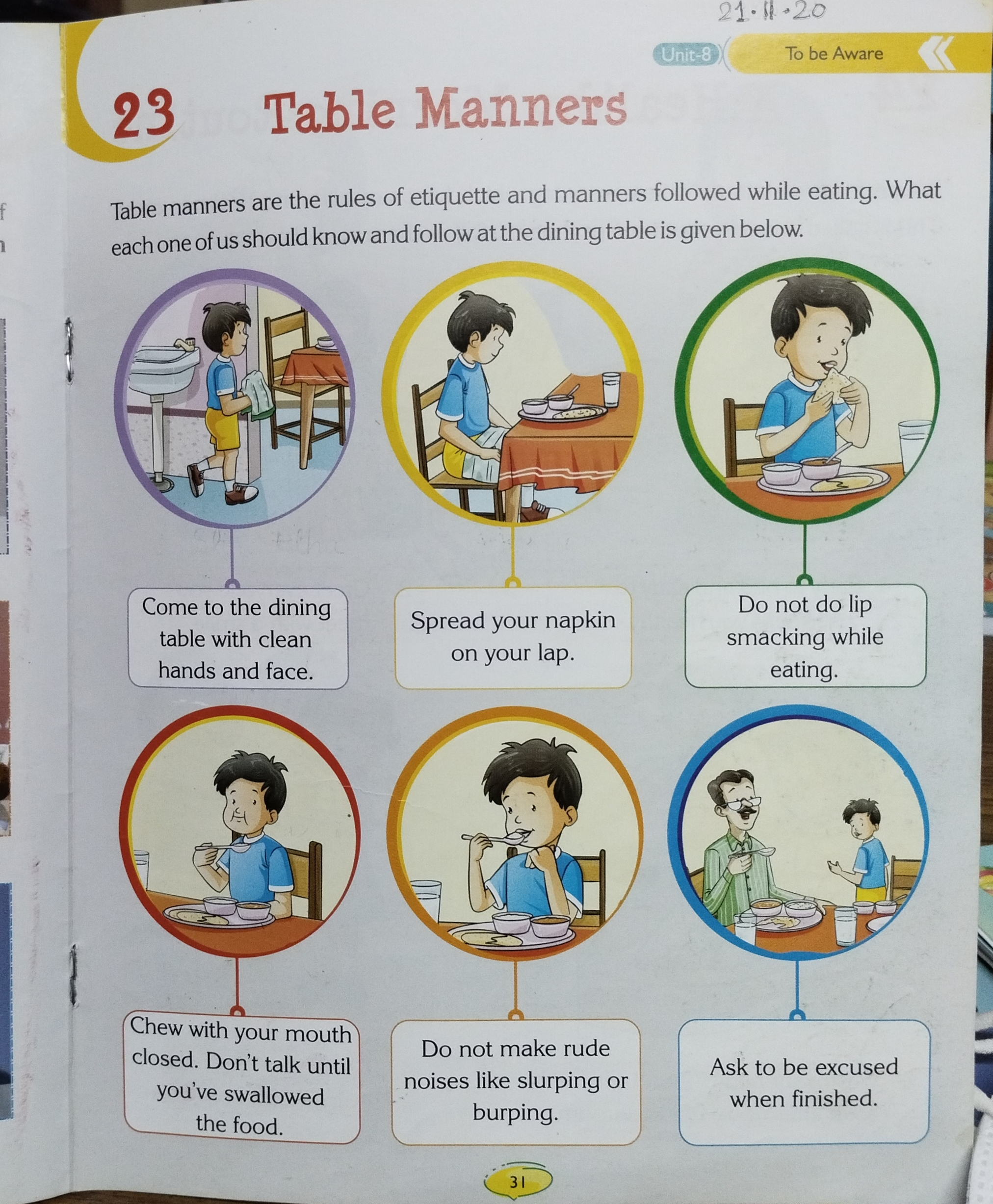 Ch 23 Table Manners G K Notes Teachmint