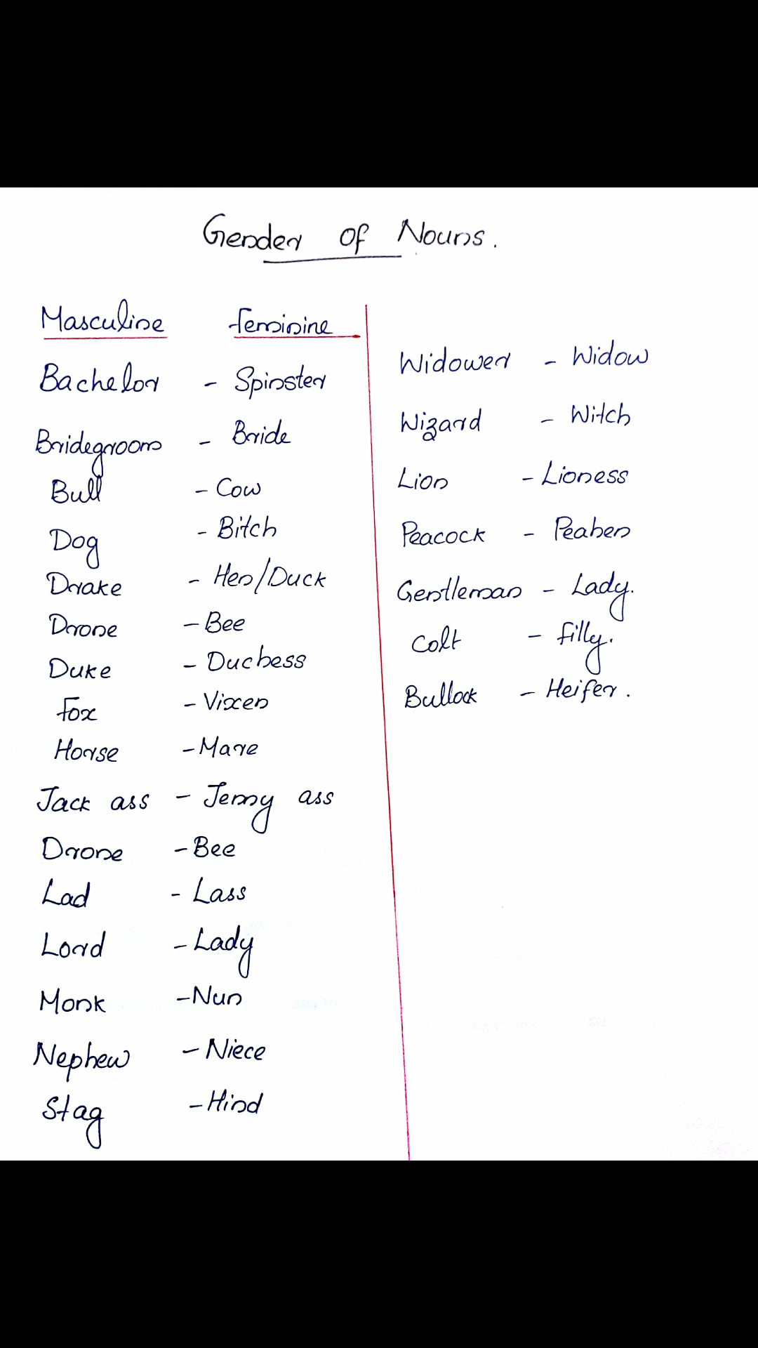 Gender Nouns Accountancy Notes Teachmint