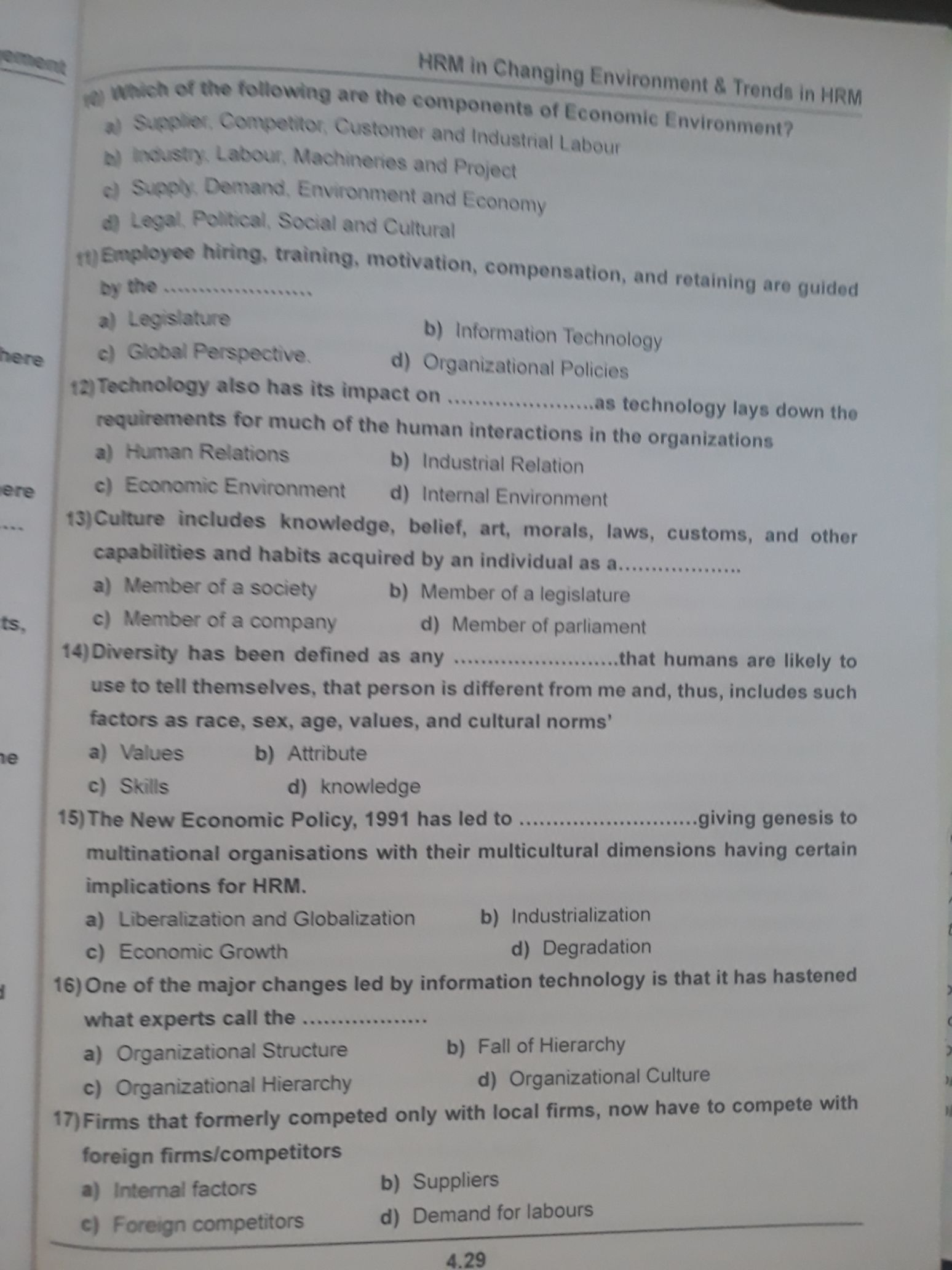 MCQ4 Principles Of HRM Notes Teachmint