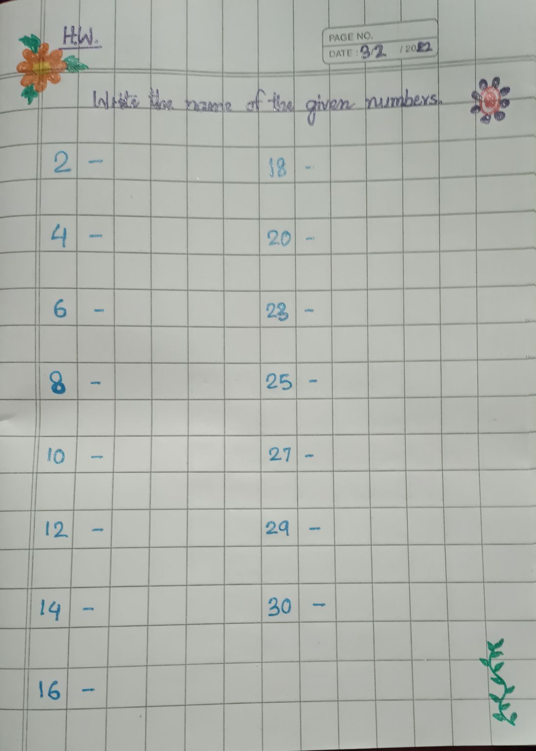 number-names-maths-assignment-teachmint